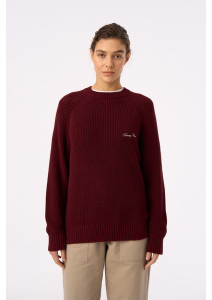 Living Planet Bisiklet Yaka Triko Sweater - Bordo