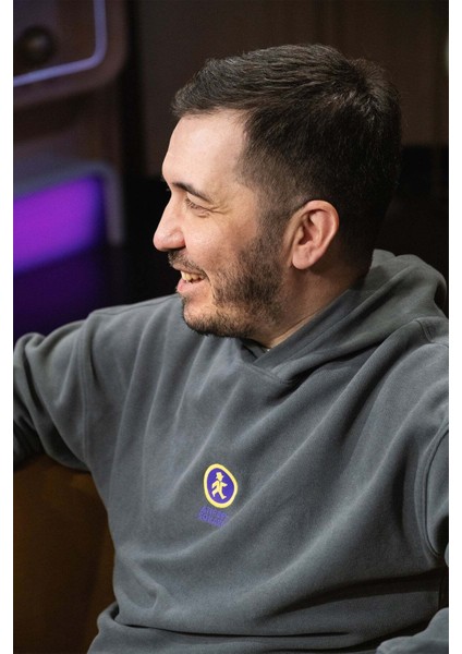 Atıf Bey Logo Supersoft Hoodie - Antrasit