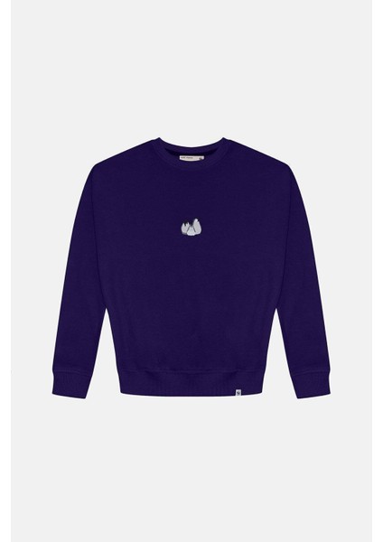 Yavru Imparator Penguen Super Soft Oversize Sweatshirt - Mor