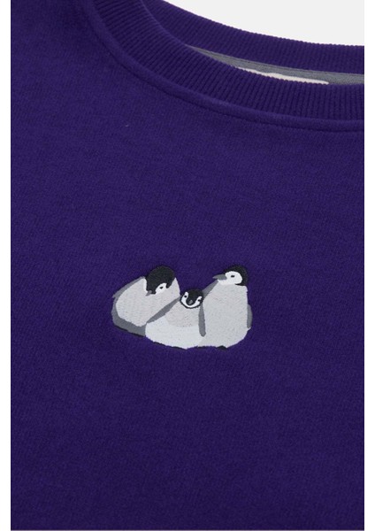 Yavru Imparator Penguen Super Soft Oversize Sweatshirt - Mor fiyatları