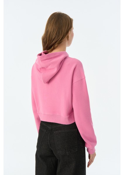 Sincap Super Soft Crop Hoodie - Lila modelleri