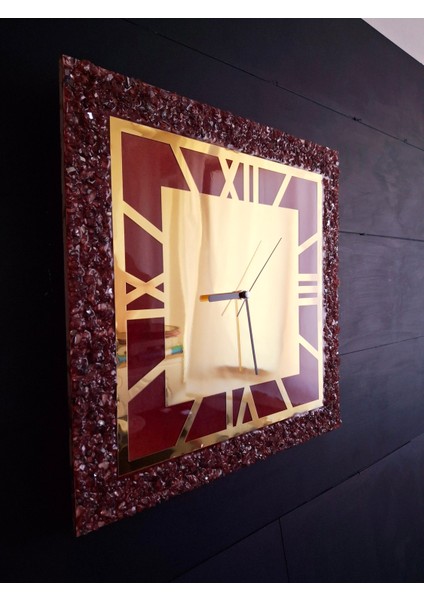 Duvar Saati - 40 cm - Modern Dekoratif Duvar Saati - Epoksi Duvar Saati - El Yapımı Duvar Saati - Şık Duvar Saati fiyatları