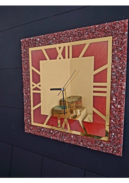 Duvar Saati - 40 cm - Modern Dekoratif Duvar Saati - Epoksi Duvar Saati - El Yapımı Duvar Saati - Şık Duvar Saati modelleri