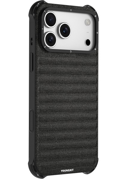 iPhone 17 Pro Uyumlu Kılıf M-Safe Şarj Özellikli Youngkit Canvas Serisi Kapak Siyah fiyatları