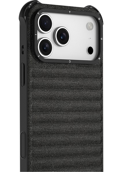 iPhone 17 Pro Uyumlu Kılıf M-Safe Şarj Özellikli Youngkit Canvas Serisi Kapak Siyah