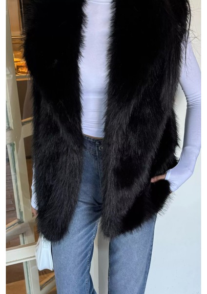 Kadın Iç Astarlı Sakallı Kürklü Yelek (S-M-L-Xl Beden Uyumludur.) P-00018442 modelleri