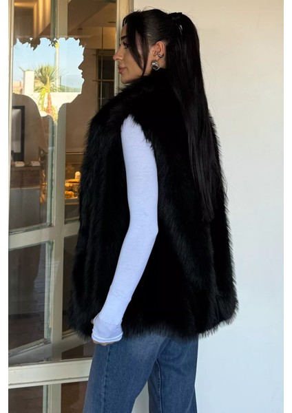 Kadın Iç Astarlı Sakallı Kürklü Yelek (S-M-L-Xl Beden Uyumludur.) P-00018442 fırsatları