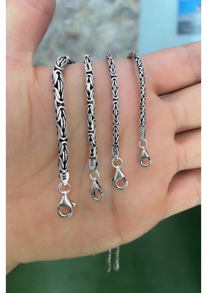 925 Ayar Gümüş Erkek Yuvarlak Kral Zincir Bileklik Künye Erkeğe Hediye MSB14 modelleri