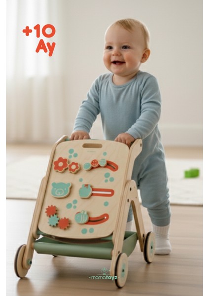 Trio | Yürüteç Yürüme Yardımcısı | Aktivite Masası Ahşap Chef Versiyonu