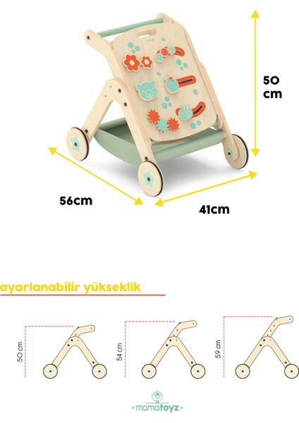 Trio | Yürüteç Yürüme Yardımcısı | Aktivite Masası Ahşap Chef Versiyonu fiyatları