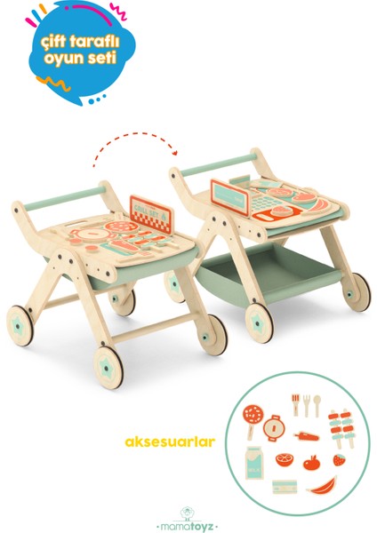 Trio | Yürüteç Yürüme Yardımcısı | Aktivite Masası Ahşap Chef Versiyonu fırsatları