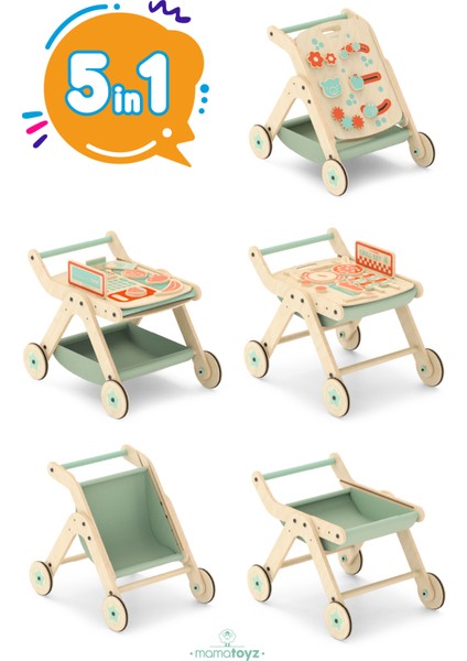 Trio | Yürüteç Yürüme Yardımcısı | Aktivite Masası Ahşap Chef Versiyonu