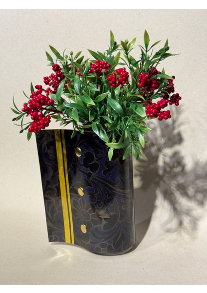 Boe Large Deri Kaplama Cam Vazo