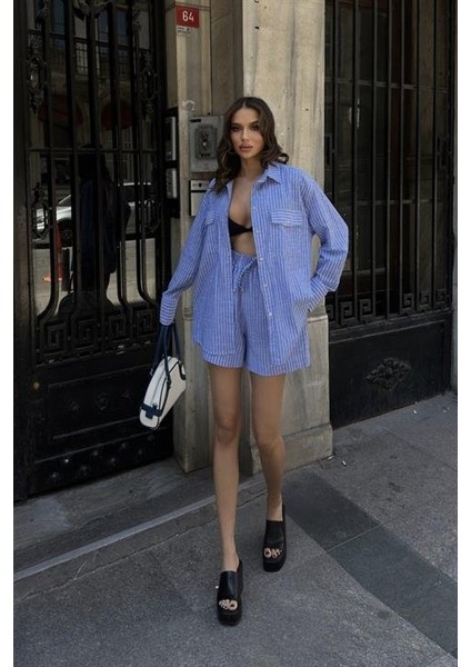 Stacy Çizgili Şort Takım 9801-0025 modelleri