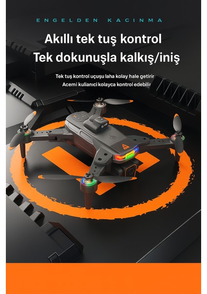 Eıs Akıllı Drone – Katlanabilir Tasarımlı Rgb Işıklandırmalı Kameralı Tek Dokunuşla Kalkış ve Iniş