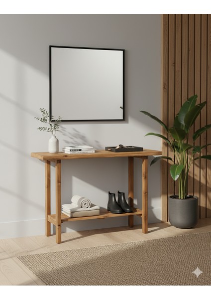 Doğal Çam Ahşap Dresuar – Modern Giriş ve Salon Masası (Dekoratif Konsol)