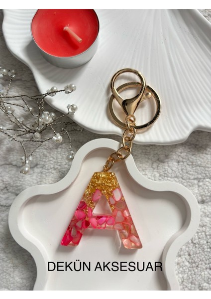 A Harfi Epoksi Pembe El Yapımı Anahtarlık fiyatları