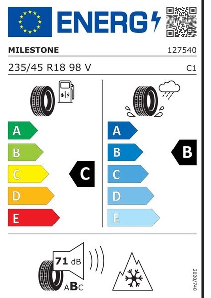 Mılestone 235/45R18 98V Reınf. Carmıle Wınter 2024 Kış Lastiği fiyatları