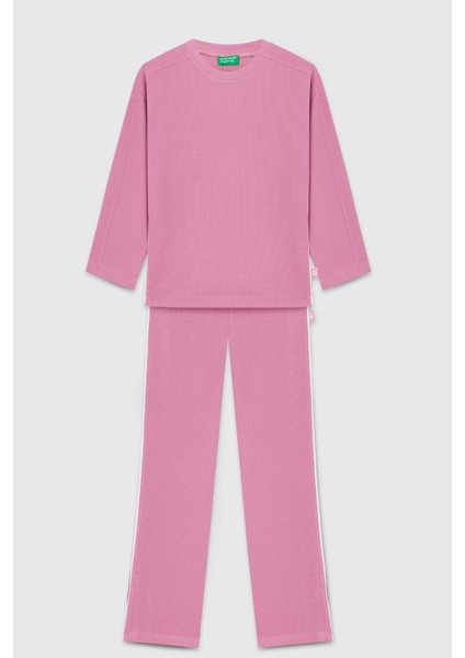 Regular Fit Lastikli Bel Bol Paça Tayt Kız Çocuk Tayt BNTG23310 modelleri