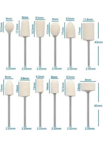 12 Parça Takı ve Tırnak Parlatma Seti, Keçe ve Pimli Cila Uçları fırsatları