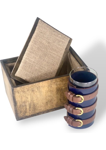 Bee Medium Deri Kaplama Cam Vazo