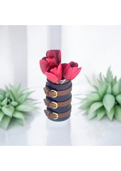 Bee Medium Deri Kaplama Cam Vazo modelleri