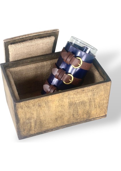 Bee Medium Deri Kaplama Cam Vazo