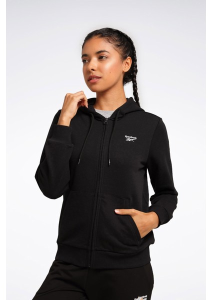 RI SL FRENCH TERRY FZ Siyah Kadın Eşofman Üstü