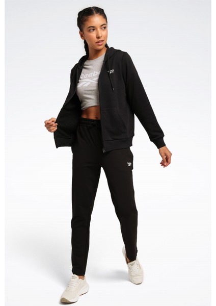 RI SL FRENCH TERRY FZ Siyah Kadın Eşofman Üstü