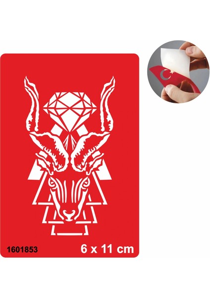 Ilüstratif Şeytan Geyik Desen Tattoo Geçici Dövme Şablonları Kına Kalıpları
