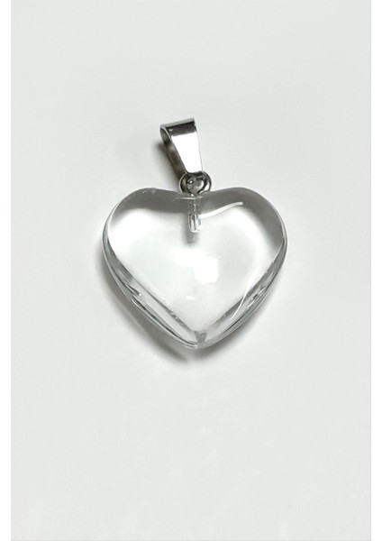 Nrtmsa Kuvars Kalpli Doğaltaş Kolye Ucu-Şeffaf