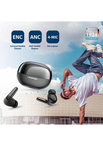 B320 Kablosuz Bluetooth Enc Android Ios Uyumlu Tws Kulaklık Siyah modelleri