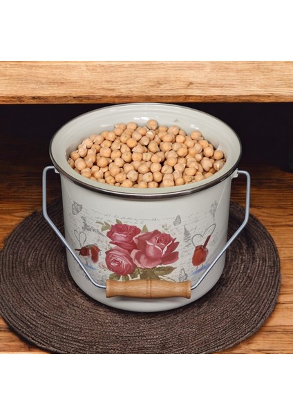 Emaye Bakraç Yoğurt Tenceresi Bakliyat Saklama Tenceresi Patates Soğan Kovası 22 cm 7,20 Litre fiyatları