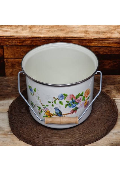 Emaye Bakraç Yoğurt Tenceresi Bakliyat Saklama Tenceresi Patates Soğan Kovası 22 cm 7,20 Litre fırsatları