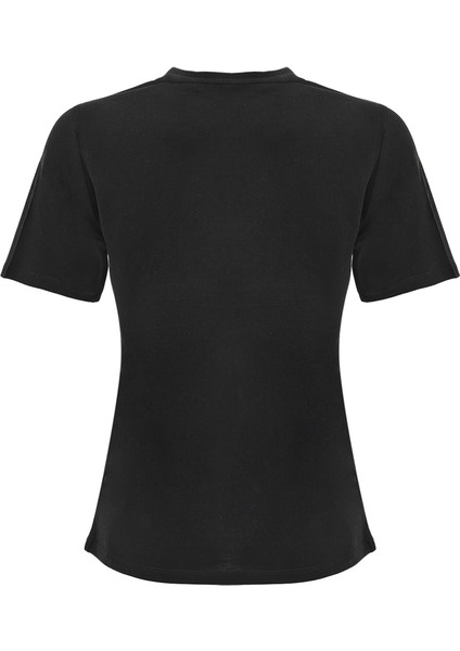 Q3 Id Tee Siyah Kadın Kısa Kol T-Shirt