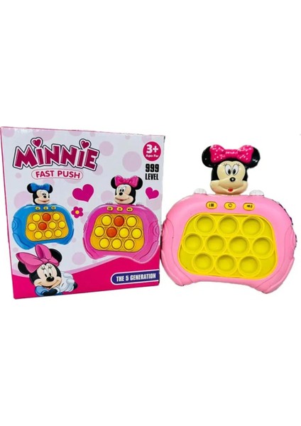 Işıklı Popit Oyun Konsolu Pop It Oyuncak Minnie Mouse Model Mini Konsol