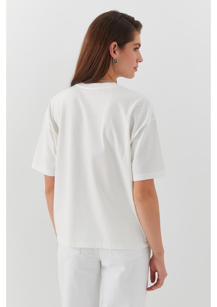 Cest Lavie Baskı T-Shirt Ekru fırsatları