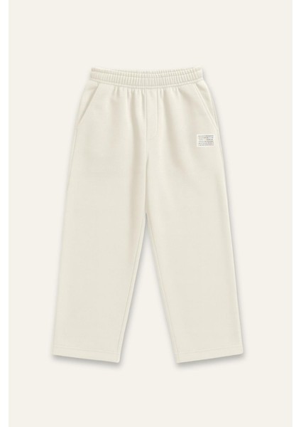 Erkek Çocuk Düz Paça Fırçalı Tek Alt - Krem modelleri