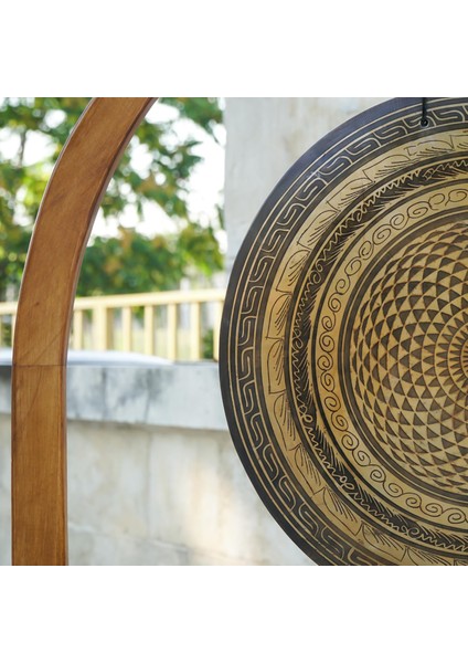 Yaşam Çiçeği Işlemeli Gong