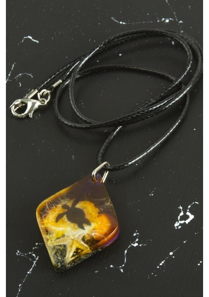 Msa-Shop Kaplumbağa Epoksi Kolye-Sarı