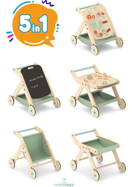 Trio | Yürüteç Yürüme Yardımcısı | Aktivite Masası Ahşap Şehir Versiyonu indirimleri