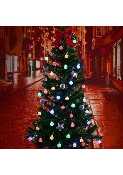 Teknoloji 7 Metre 50 LED Şeffaf Kristal Top Renkli Solar Güneş Enerjili Bahçe Teras Parti Balkon Süsü Aydınlatma Lambası fiyatları