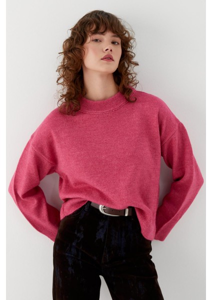 Basic Triko Kazak Pembe