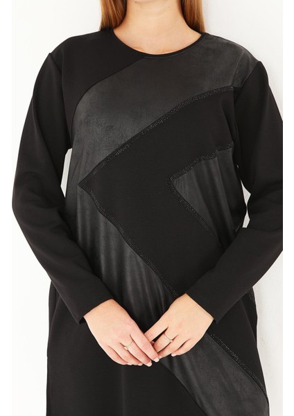 Soft Touch Parçalı Tunik Çapraz Desen modelleri