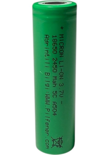18650 3.7V (Volt) 2450 Mah 5c Lityum Şarj Edilebilir 1 Adet Pil(Batarya) Pil Kutusu Hediyeli fiyatları