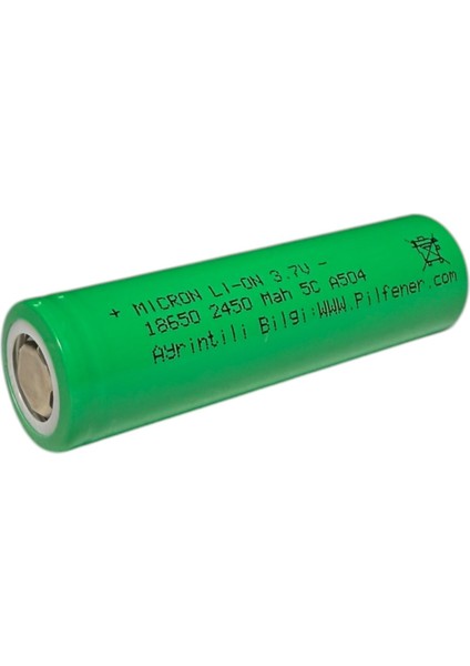18650 3.7V (Volt) 2450 Mah 5c Lityum Şarj Edilebilir 1 Adet Pil(Batarya) Pil Kutusu Hediyeli modelleri