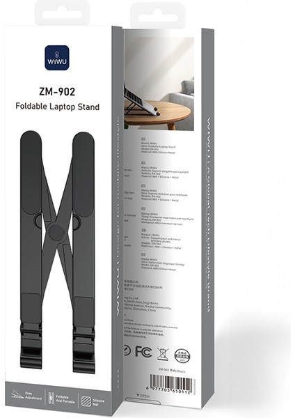 ZM-902 7 Kademeli Ayarlanabilir Alüminyum Alaşım Laptop ve Notebook Standı Siyah