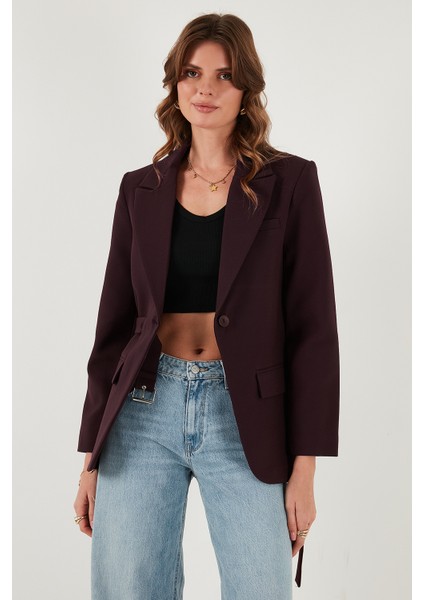 Regular Fit Kruvaze Yaka Kemerli Blazer Ceket Bayan Ceket 6839367 fırsatları