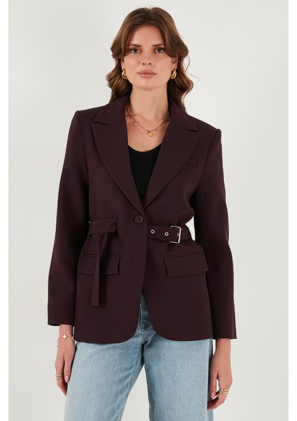 Regular Fit Kruvaze Yaka Kemerli Blazer Ceket Bayan Ceket 6839367 indirimleri