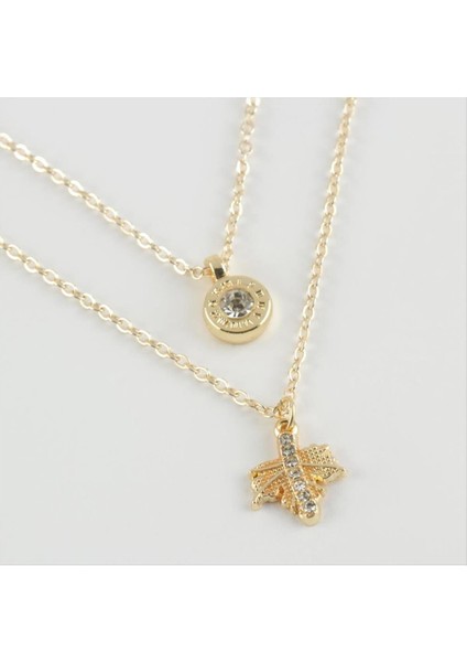 Msa-Shop Yaprak Figürlü Yeni Sezon Ikili Kolye-Sarı fiyatları